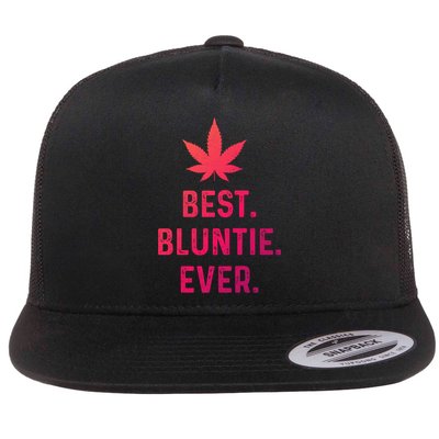 Best Bluntie Ever Funny Stoner Aunt Auntie Marijuana Weed Great Gift Flatbill Hat