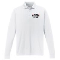 Best Blonde Ever Performance Long Sleeve Polo