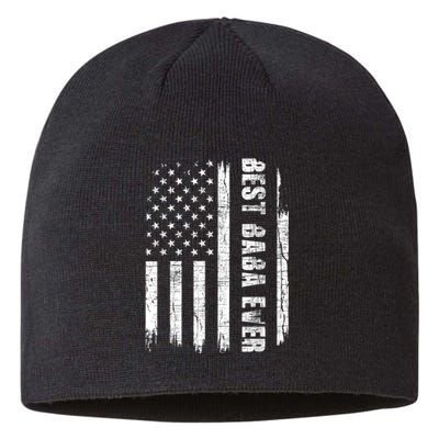 Best Baba Ever USA American Flag Grandfather Fathers Day Sustainable Beanie