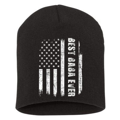 Best Baba Ever USA American Flag Grandfather Fathers Day Short Acrylic Beanie