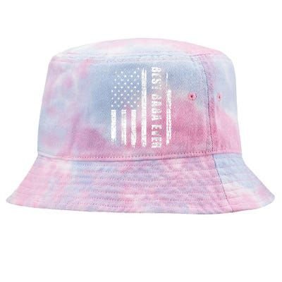 Best Baba Ever USA American Flag Grandfather Fathers Day Tie-Dyed Bucket Hat