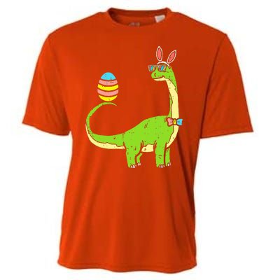 Brontosaurus Bunny Ears Egg Easter Day Dinosaur Dino Cooling Performance Crew T-Shirt