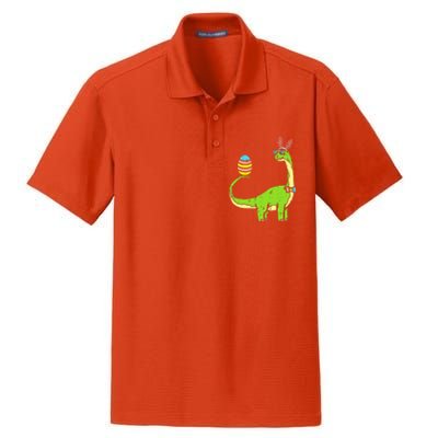 Brontosaurus Bunny Ears Egg Easter Day Dinosaur Dino Dry Zone Grid Polo