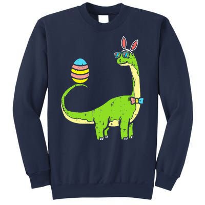 Brontosaurus Bunny Ears Egg Easter Day Dinosaur Dino Sweatshirt