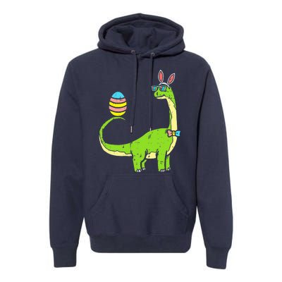 Brontosaurus Bunny Ears Egg Easter Day Dinosaur Dino Premium Hoodie