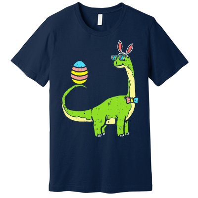 Brontosaurus Bunny Ears Egg Easter Day Dinosaur Dino Premium T-Shirt