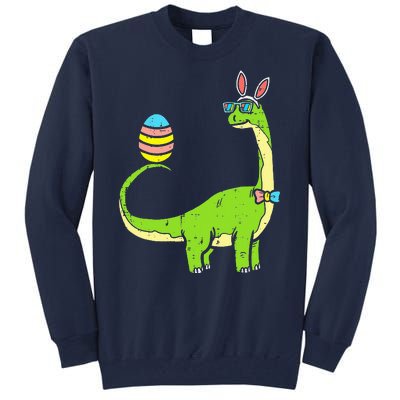 Brontosaurus Bunny Ears Egg Easter Day Dinosaur Dino Tall Sweatshirt