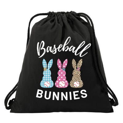 Baseball Bunnies Easter Bunny Mom Funny Gift Drawstring Bag