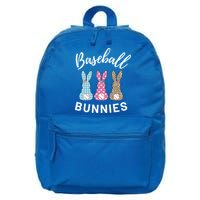 Baseball Bunnies Easter Bunny Mom Funny Gift 16 in Basic Backpack
