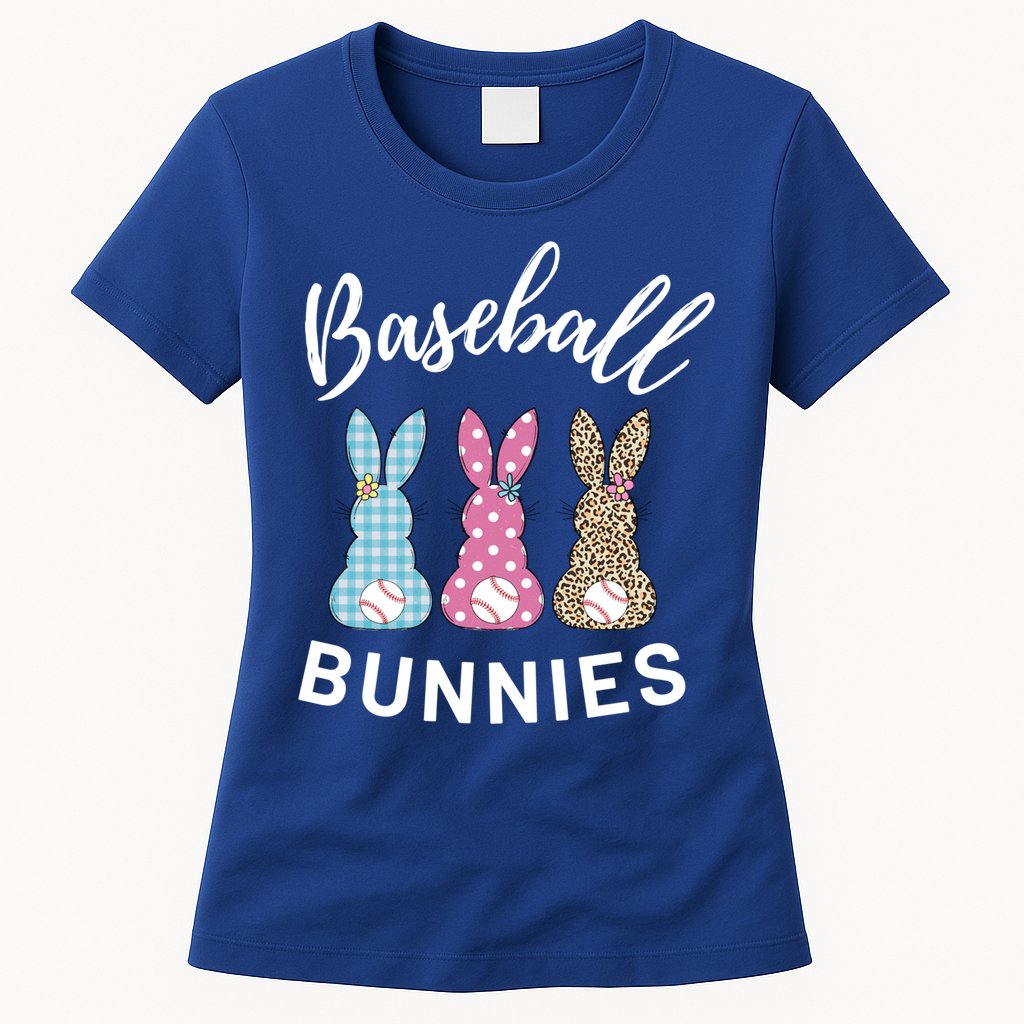 Baseball Bunnies Easter Bunny Mom Funny Gift Womens T-Shirt