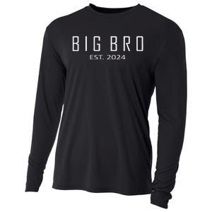 Big Bro Est 2024 Funny First Time Brother Promoted Cooling Performance Long Sleeve Crew