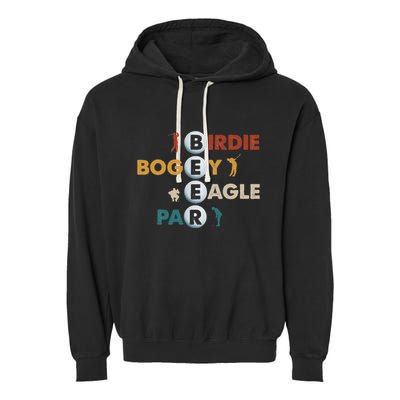 Birdie Bogey Eagle Par Beer Funny Golf Golfing Golfer Gift Garment-Dyed Fleece Hoodie