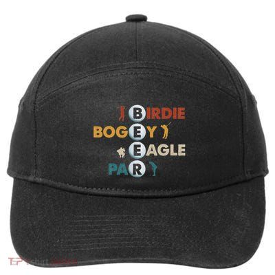 Birdie Bogey Eagle Par Beer Funny Golf Golfing Golfer Gift 7-Panel Snapback Hat