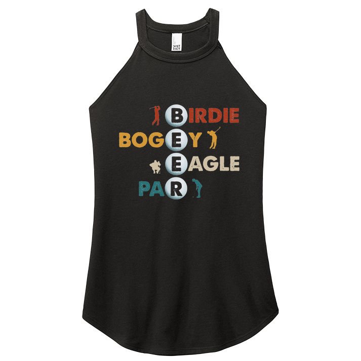 Birdie Bogey Eagle Par Beer Funny Golf Golfing Golfer Gift Women's Perfect Tri Rocker Tank