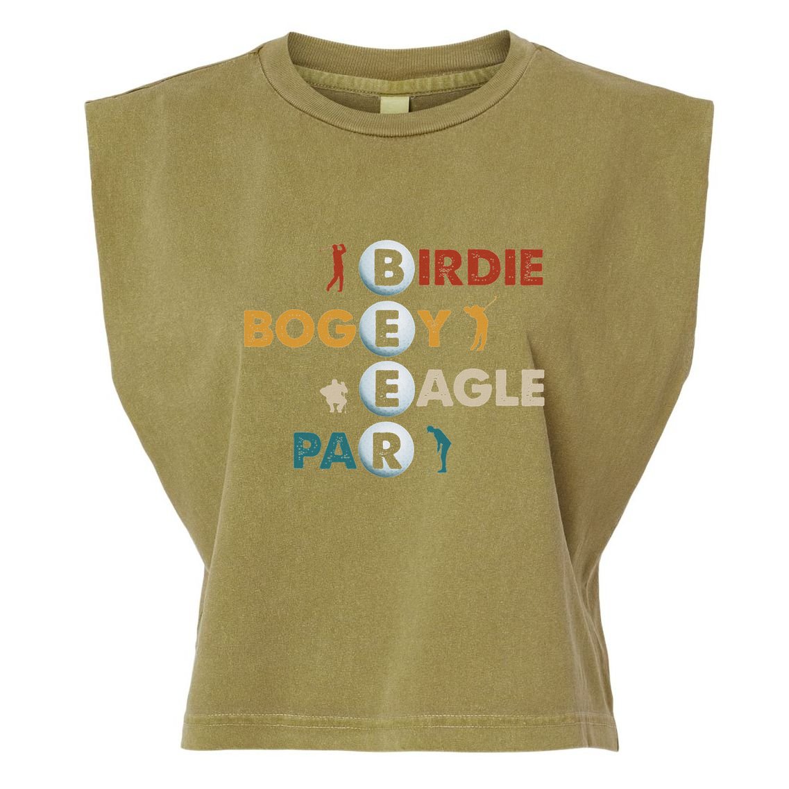 Birdie Bogey Eagle Par Beer Funny Golf Golfing Golfer Gift Garment-Dyed Women's Muscle Tee