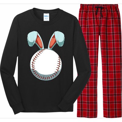 Baseball Bunny Easter Holiday Sport Lover Long Sleeve Pajama Set