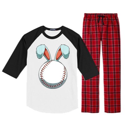 Baseball Bunny Easter Holiday Sport Lover Raglan Sleeve Pajama Set