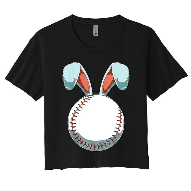 Baseball Bunny Easter Holiday Sport Lover Crop Top