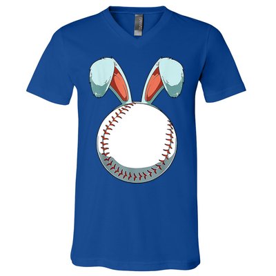 Baseball Bunny Easter Holiday Sport Lover V-Neck T-Shirt