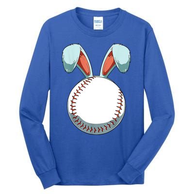 Baseball Bunny Easter Holiday Sport Lover Tall Long Sleeve T-Shirt