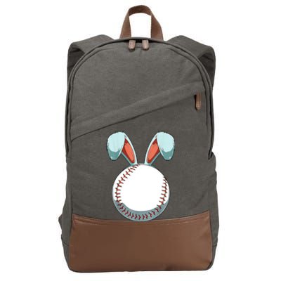 Baseball Bunny Easter Holiday Sport Lover Cotton Canvas Backpack