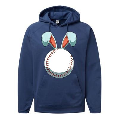 Baseball Bunny Easter Holiday Sport Lover Performance Fleece Hoodie