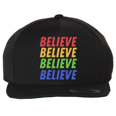 Believe Wool Snapback Cap