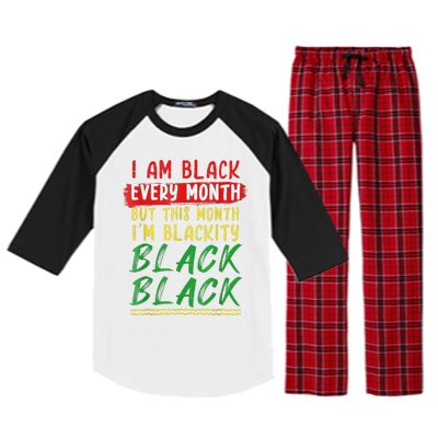 Blackity Black Every Month Black History BHM African Raglan Sleeve Pajama Set