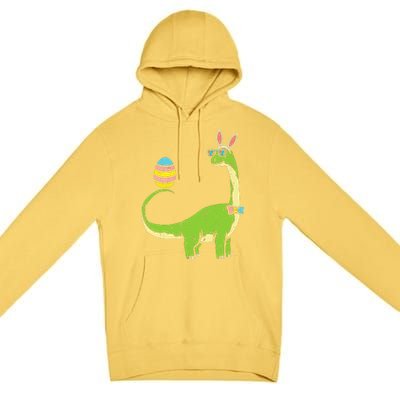 Brontosaurus Bunny Ears Egg Easter Day Dinosaur Dino Premium Pullover Hoodie