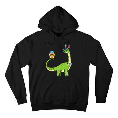 Brontosaurus Bunny Ears Egg Easter Day Dinosaur Dino Hoodie