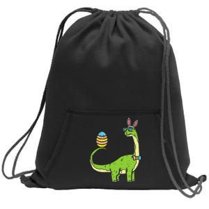 Brontosaurus Bunny Ears Egg Easter Day Dinosaur Dino Sweatshirt Cinch Pack Bag