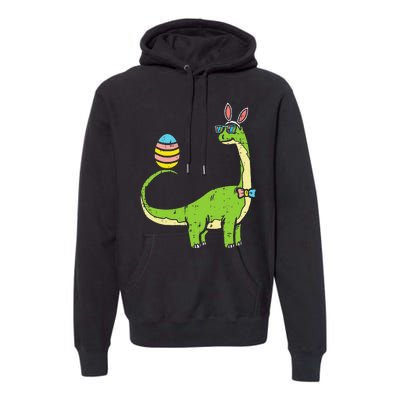 Brontosaurus Bunny Ears Egg Easter Day Dinosaur Dino Premium Hoodie