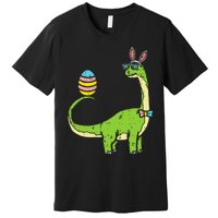 Brontosaurus Bunny Ears Egg Easter Day Dinosaur Dino Premium T-Shirt