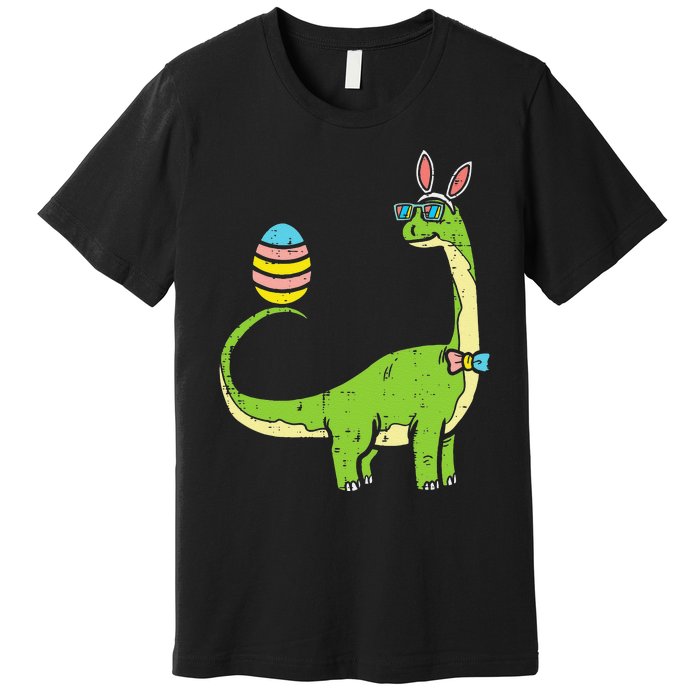 Brontosaurus Bunny Ears Egg Easter Day Dinosaur Dino Premium T-Shirt