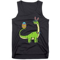 Brontosaurus Bunny Ears Egg Easter Day Dinosaur Dino Tank Top