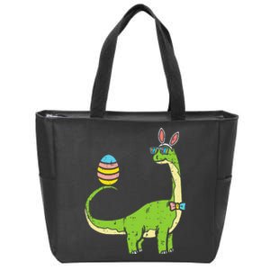 Brontosaurus Bunny Ears Egg Easter Day Dinosaur Dino Zip Tote Bag