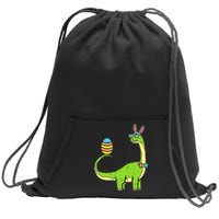 Brontosaurus Bunny Egg Easter Day Dinosaur Dino Boy Sweatshirt Cinch Pack Bag