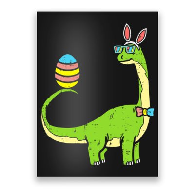 Brontosaurus Bunny Egg Easter Day Dinosaur Dino Boy Poster