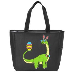 Brontosaurus Bunny Egg Easter Day Dinosaur Dino Boy Zip Tote Bag