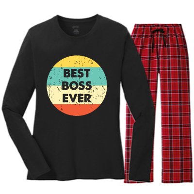 Best Boss Ever Women's Long Sleeve Flannel Pajama Set 