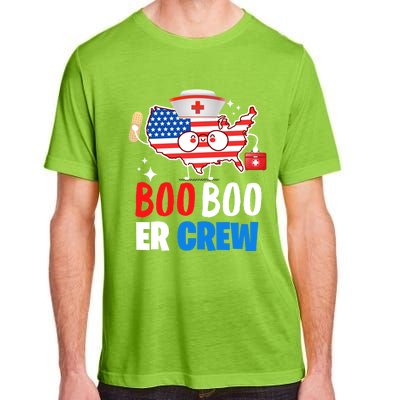 Boo Boo Er Crew American Flag Funny 4th Of July Usa Nurse Great Gift Adult ChromaSoft Performance T-Shirt