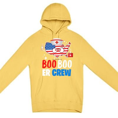 Boo Boo Er Crew American Flag Funny 4th Of July Usa Nurse Great Gift Premium Pullover Hoodie