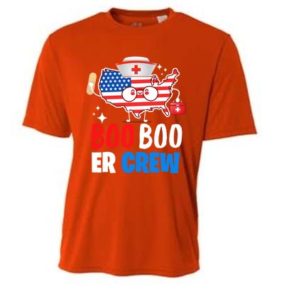 Boo Boo Er Crew American Flag Funny 4th Of July Usa Nurse Great Gift Cooling Performance Crew T-Shirt