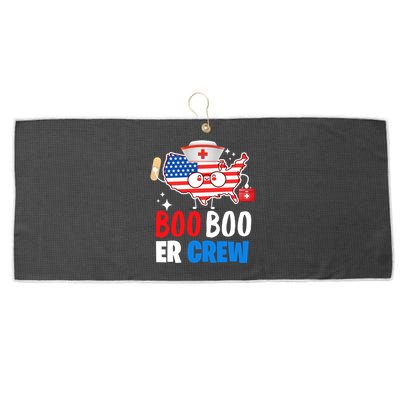 Boo Boo Er Crew American Flag Funny 4th Of July Usa Nurse Great Gift Large Microfiber Waffle Golf Towel