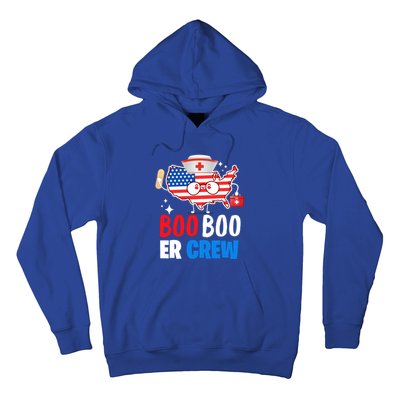 Boo Boo Er Crew American Flag Funny 4th Of July Usa Nurse Great Gift Hoodie