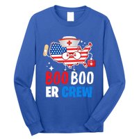 Boo Boo Er Crew American Flag Funny 4th Of July Usa Nurse Great Gift Long Sleeve Shirt