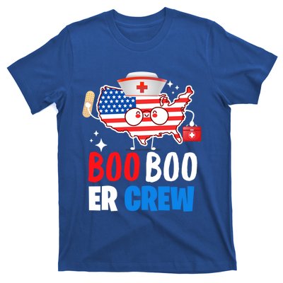 Boo Boo Er Crew American Flag Funny 4th Of July Usa Nurse Great Gift T-Shirt