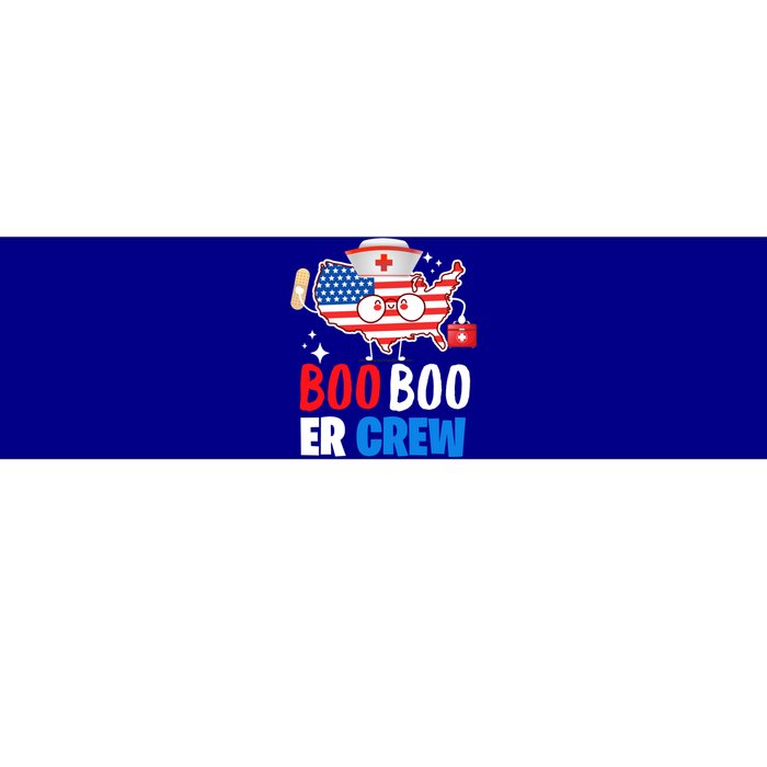 Boo Boo Er Crew American Flag Funny 4th Of July Usa Nurse Great Gift Bumper Sticker