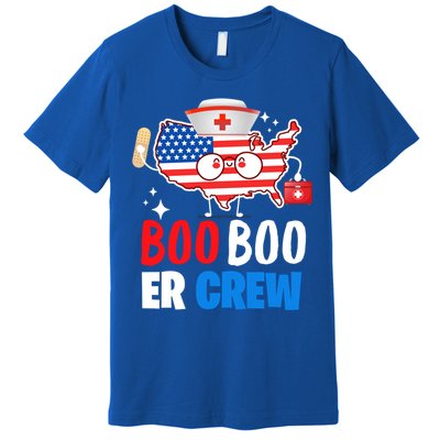 Boo Boo Er Crew American Flag Funny 4th Of July Usa Nurse Great Gift Premium T-Shirt