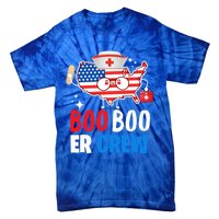 Boo Boo Er Crew American Flag Funny 4th Of July Usa Nurse Great Gift Tie-Dye T-Shirt